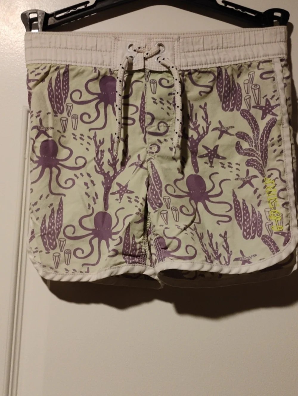 GAP Girls Light Green Shorts with Purple Octopus Print